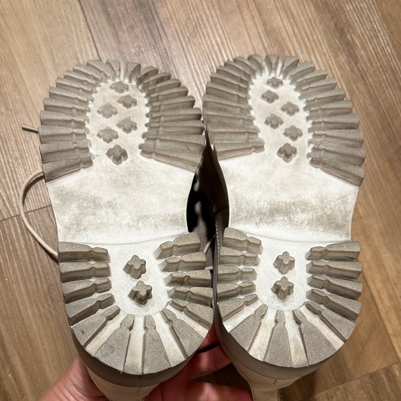 Seychelles Platform Oxfords Derby Lace Up Cream Leather - Picture 6 of 8